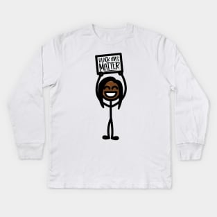 Stick Girl - Black Lives Matter Kids Long Sleeve T-Shirt